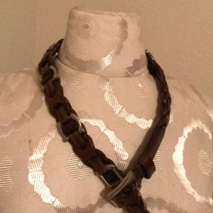 Vintage Amiee Lynn Leather horseshoe belt - Small